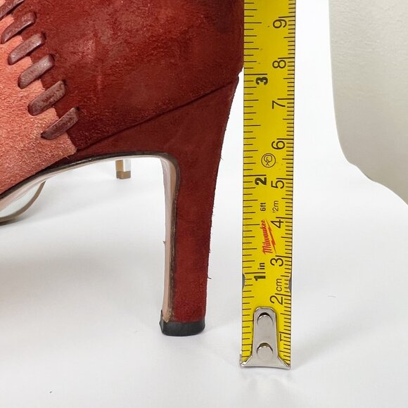 Salvatore Ferragamo Suede Leather High Heel Pumps Quilted Patchwork Colour Block - Picture 8 of 10